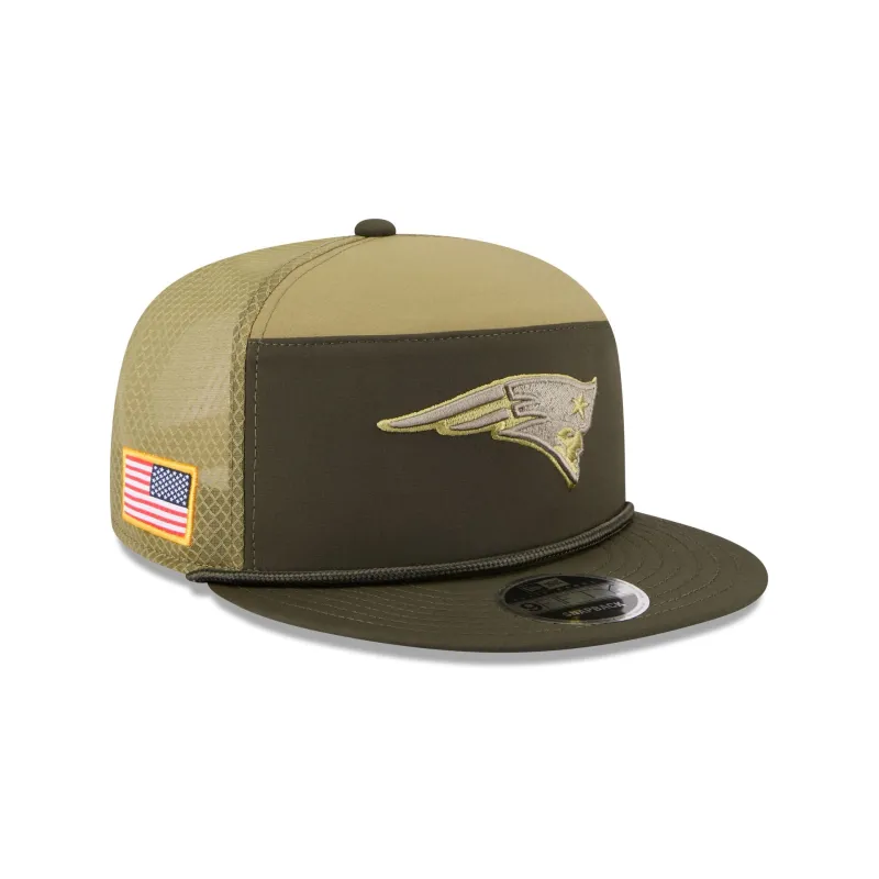 New England Patriots 2025 Salute to Service Split Panel 9FIFTY Trucker Hat sold by New Era
