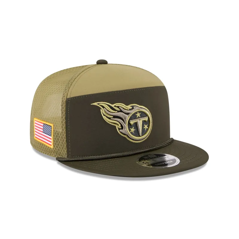 Tennessee Titans 2025 Salute to Service Split Panel 9FIFTY Trucker Hat sold by New Era