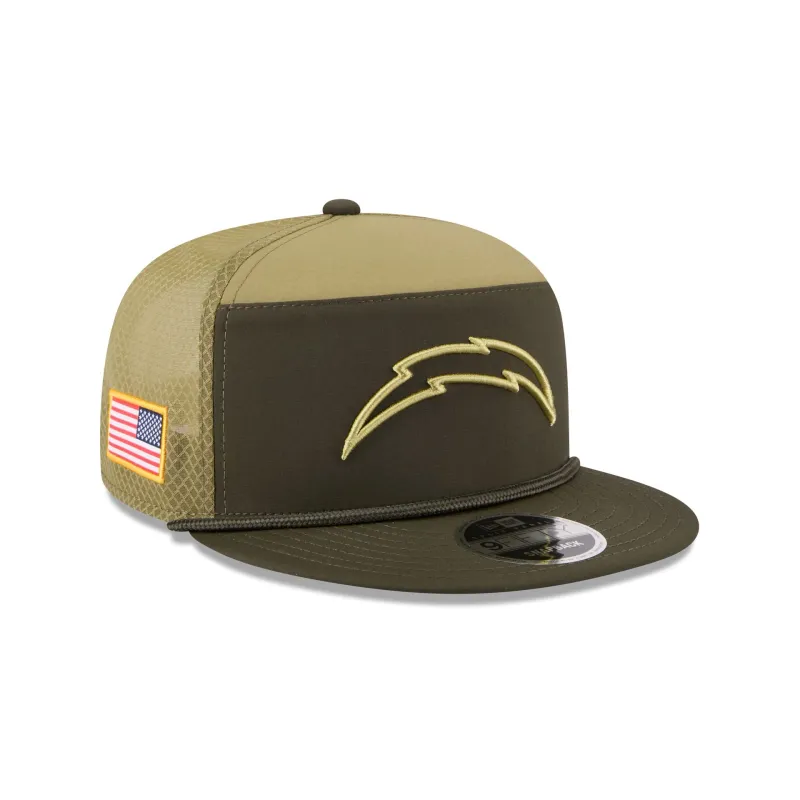 Los Angeles Chargers 2025 Salute to Service Split Panel 9FIFTY Trucker Hat sold by New Era