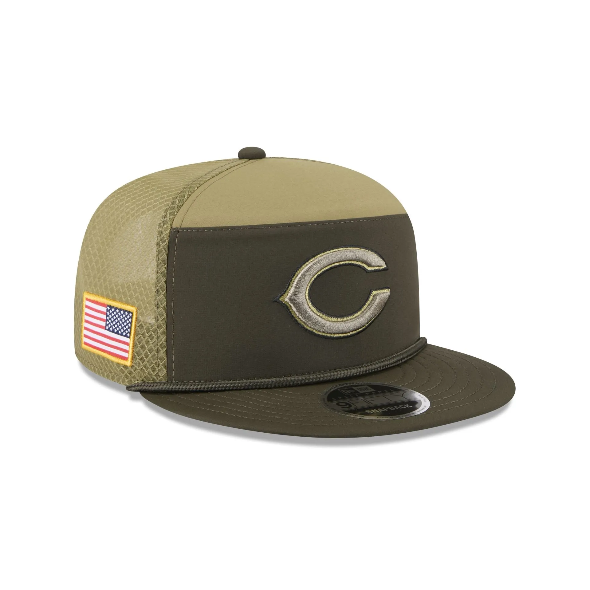 Chicago Bears 2025 Salute to Service Split Panel 9FIFTY Trucker Hat sold by New Era