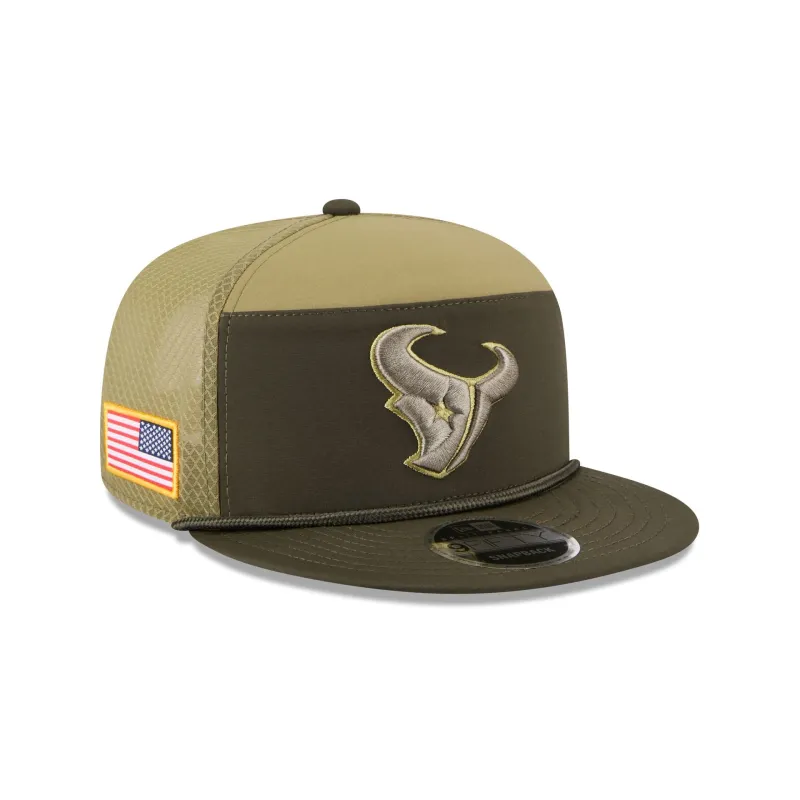 Houston Texans 2025 Salute to Service Split Panel 9FIFTY Trucker Hat sold by New Era