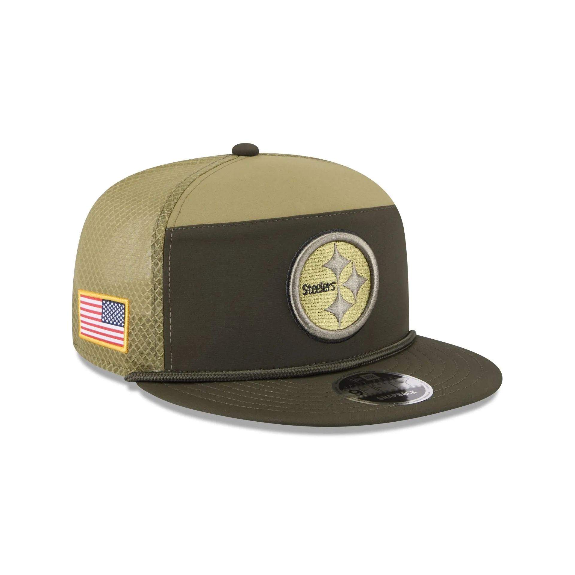 Pittsburgh Steelers 2025 Salute to Service Split Panel 9FIFTY Trucker Hat sold by New Era