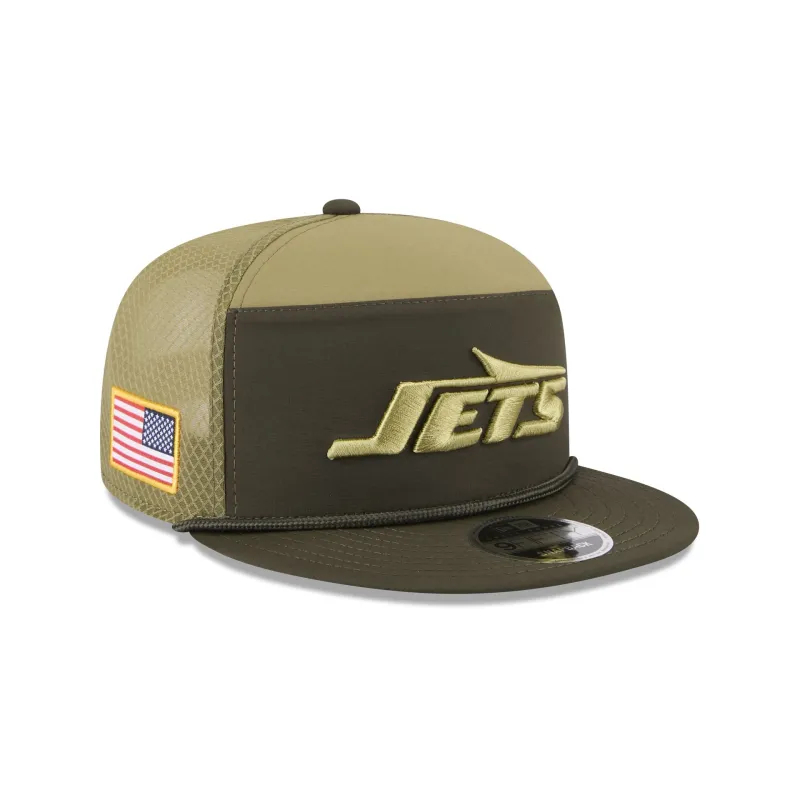 New York Jets 2025 Salute to Service Split Panel 9FIFTY Trucker Hat sold by New Era