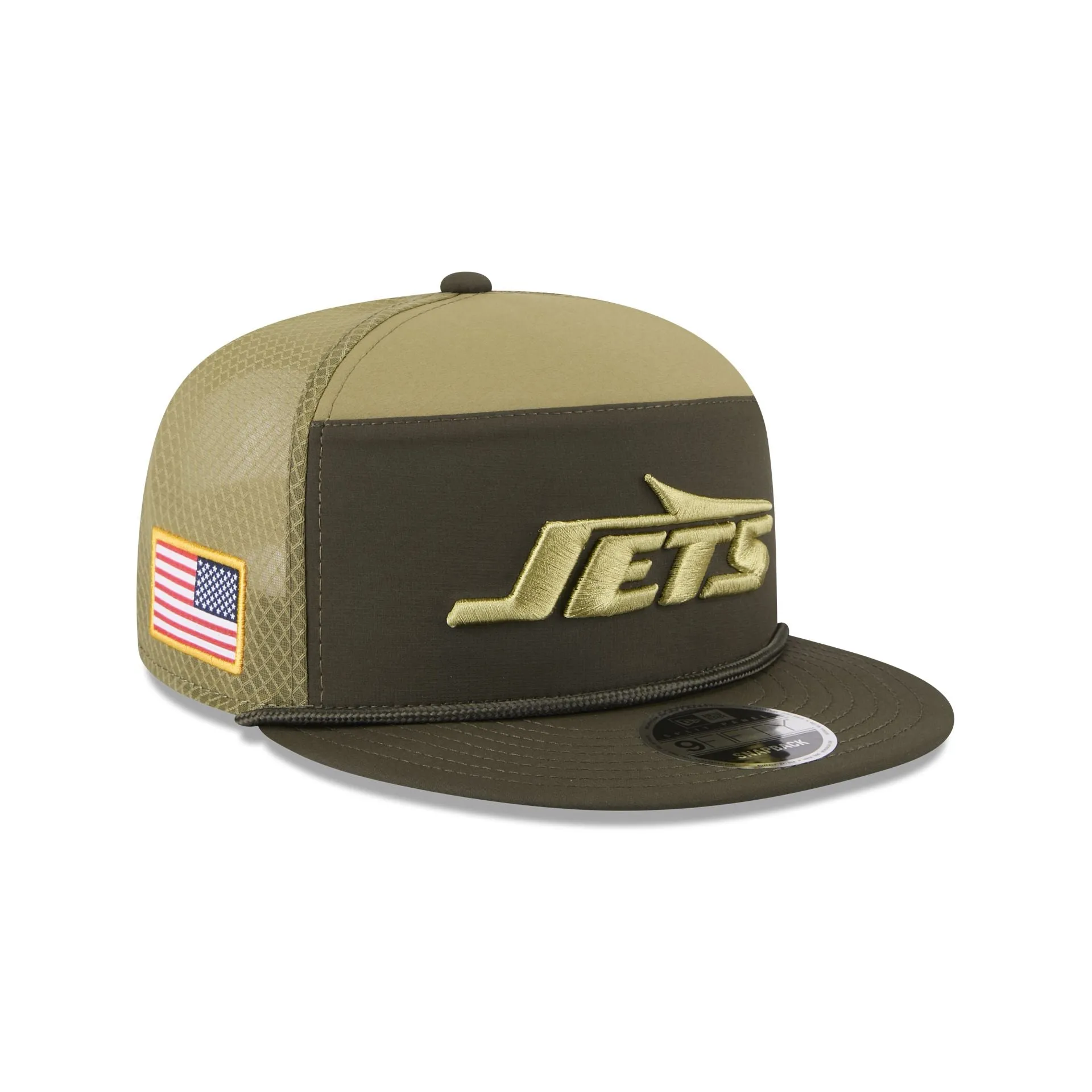 New York Jets 2025 Salute to Service Split Panel 9FIFTY Trucker Hat sold by New Era