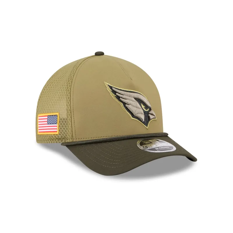Arizona Cardinals 2025 Salute to Service 9FORTY M-Crown A-Frame Trucker Hat sold by New Era