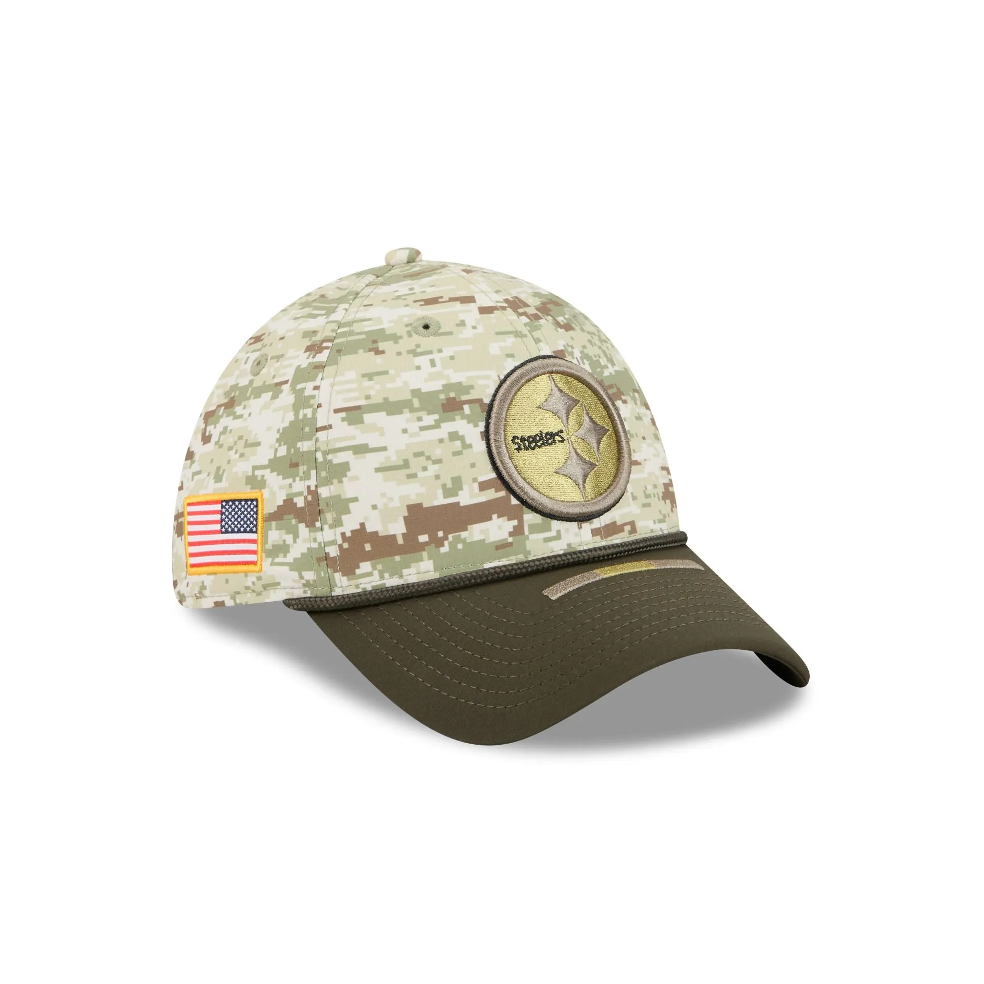 Pittsburgh Steelers 2025 Salute to Service Digi Camo 39THIRTY Stretch Fit Hat sold by New Era