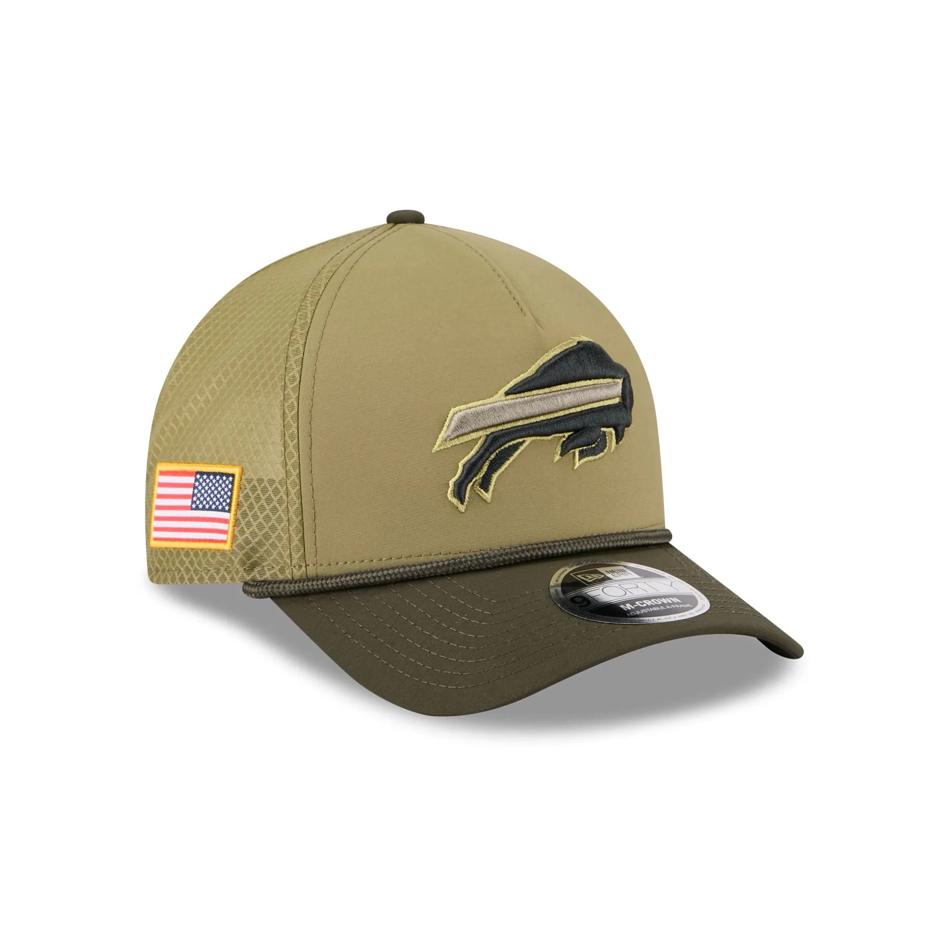 Buffalo Bills 2025 Salute to Service 9FORTY M-Crown A-Frame Trucker Hat sold by New Era