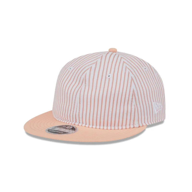 New Era Cap Peach Pinstripe Retro Crown 9FIFTY Snapback Hat sold by New Era
