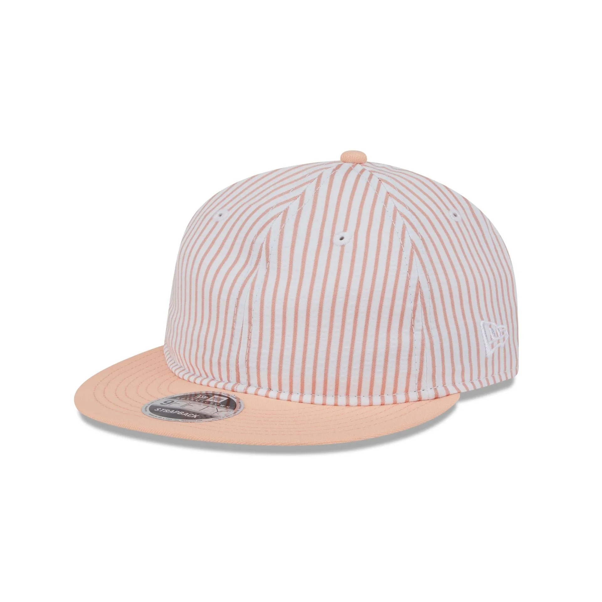 New Era Cap Peach Pinstripe Retro Crown 9FIFTY Snapback Hat sold by New Era