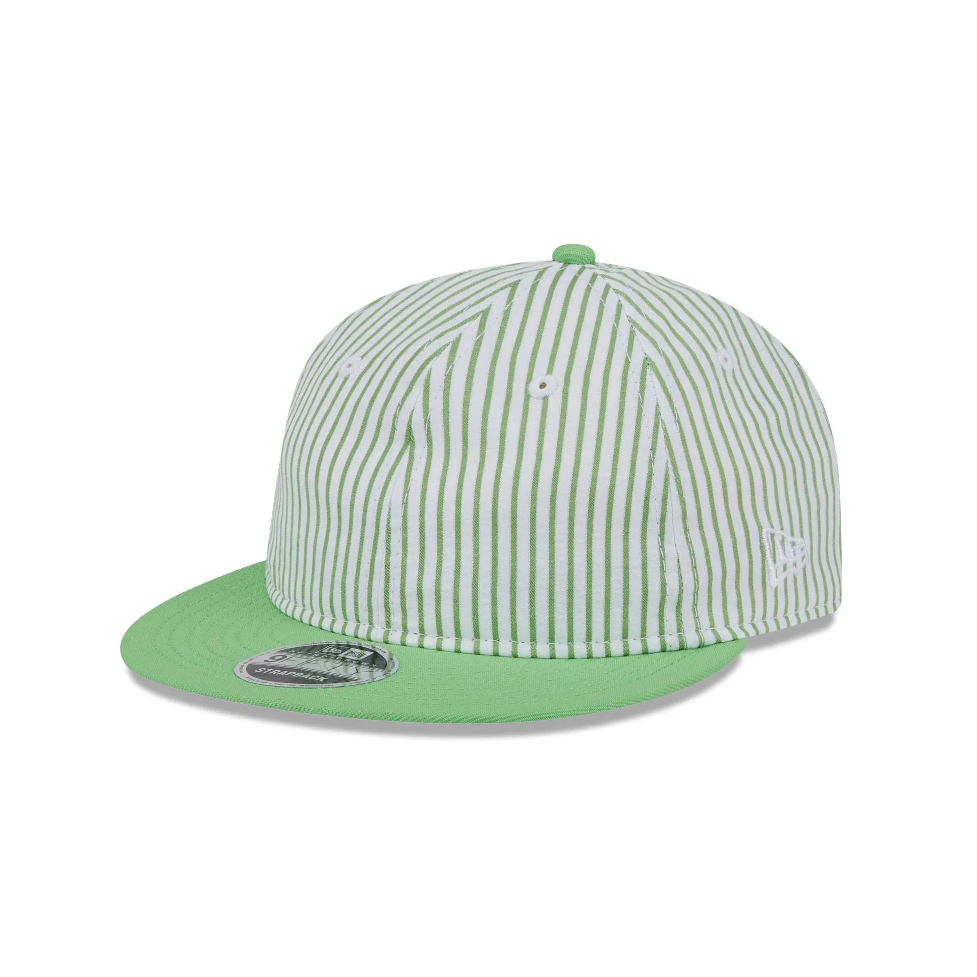 New Era Cap Lime Green Pinstripe Retro Crown 9FIFTY Snapback Hat sold by New Era
