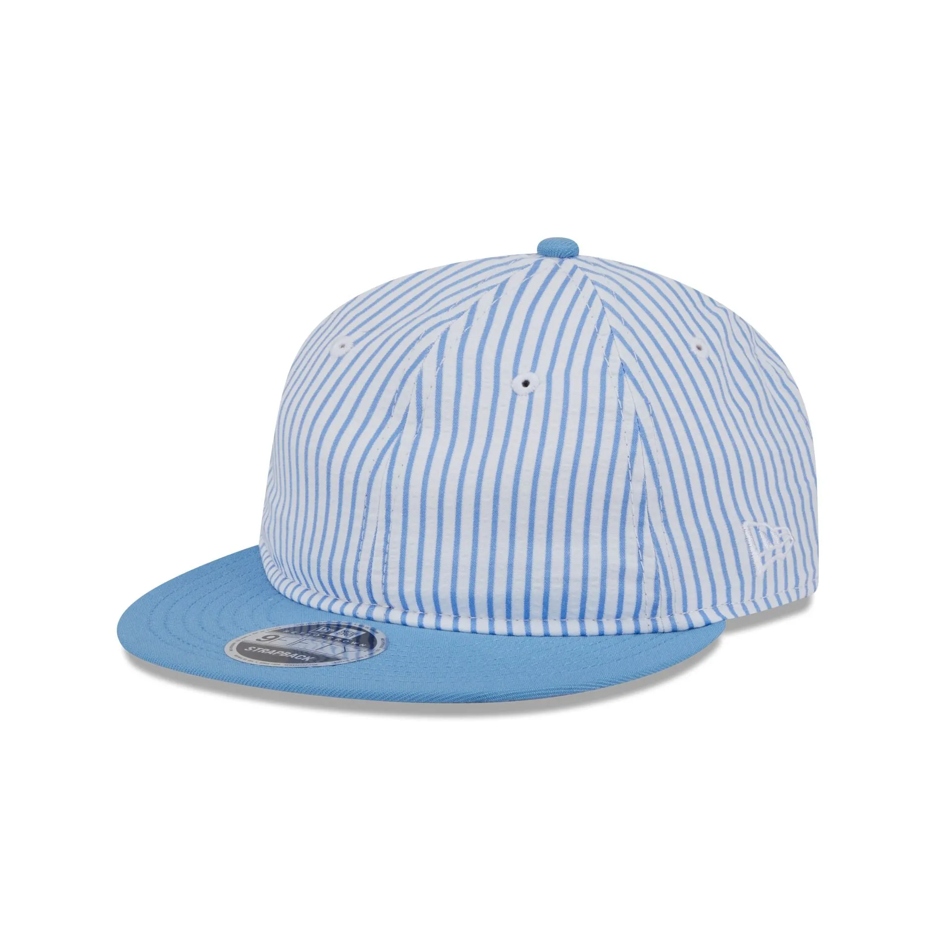 New Era Cap Sky Blue Pinstripe Retro Crown 9FIFTY Snapback Hat sold by New Era