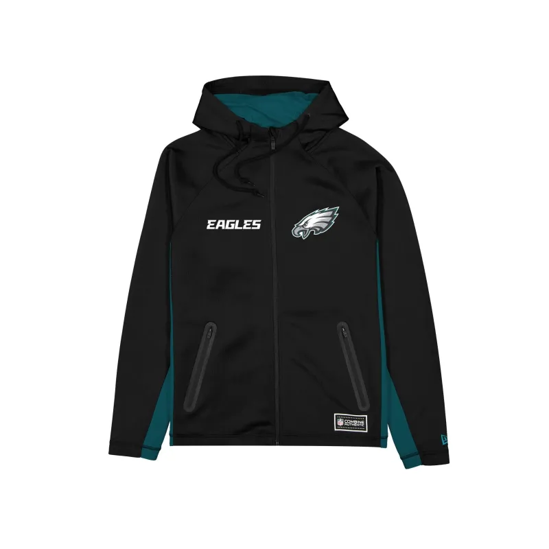 Philadelphia Eagles Combine Black Full-Zip Hoodie sold by New Era