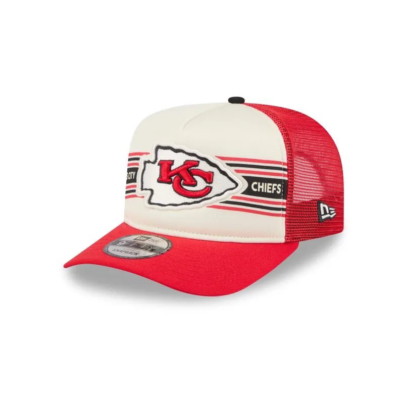 Kansas City Chiefs Banner 9FIFTY A-Frame Trucker Hat sold by New Era