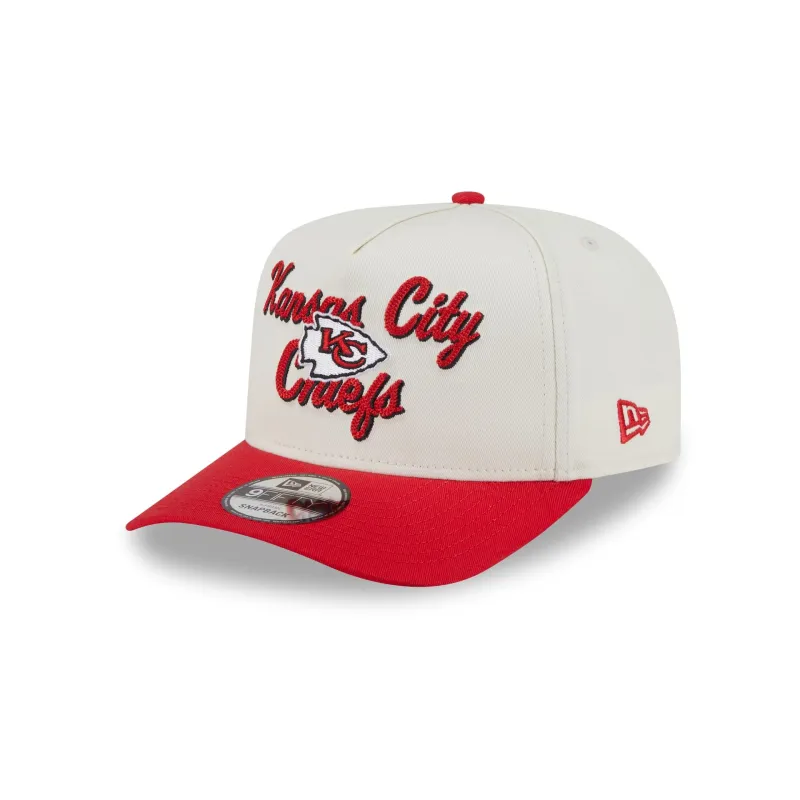 Kansas City Chiefs Chainstitch 9FIFTY A-Frame Snapback Hat sold by New Era