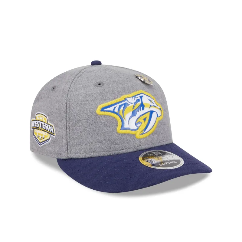 Nashville Predators Heather Gray Wool Low Profile 9FIFTY Snapback Hat sold by New Era