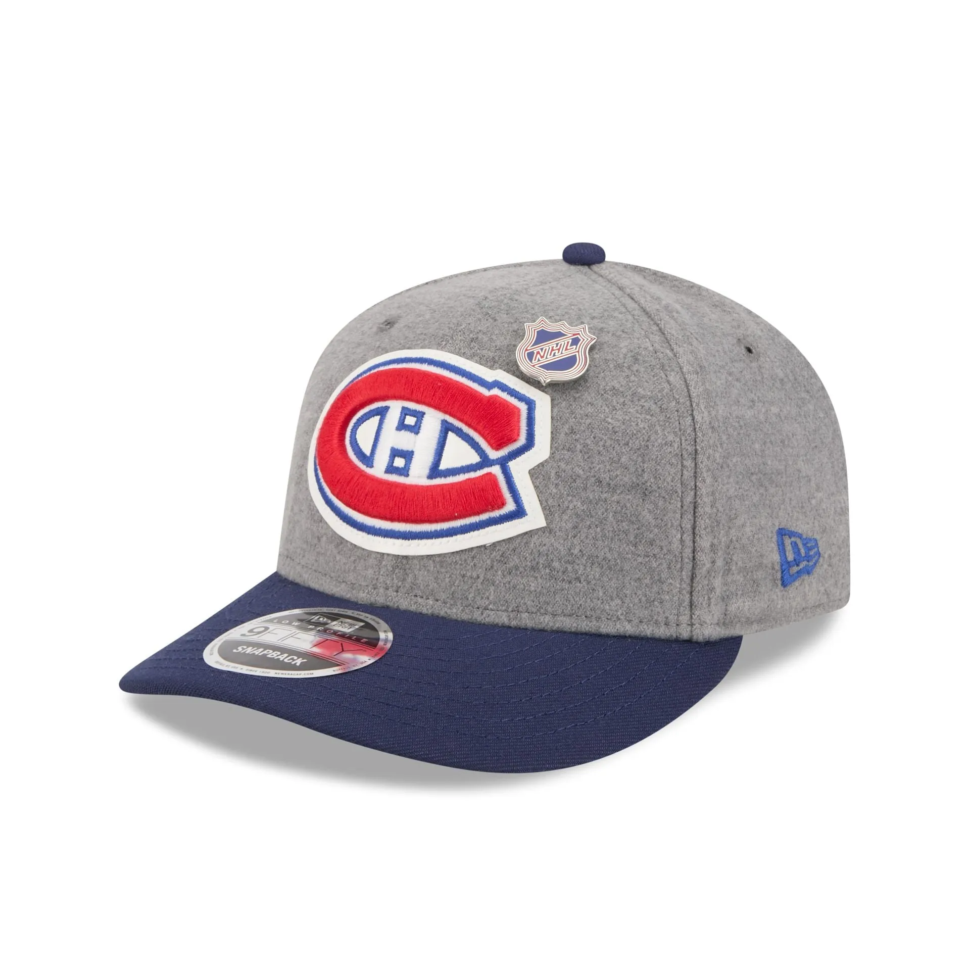 Montreal Canadiens Heather Gray Wool Low Profile 9FIFTY Snapback Hat sold by New Era product image thumbnail 3