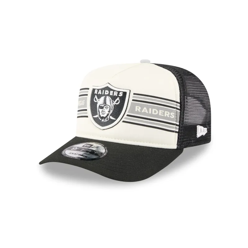 Las Vegas Raiders Banner 9FIFTY A-Frame Trucker Hat sold by New Era