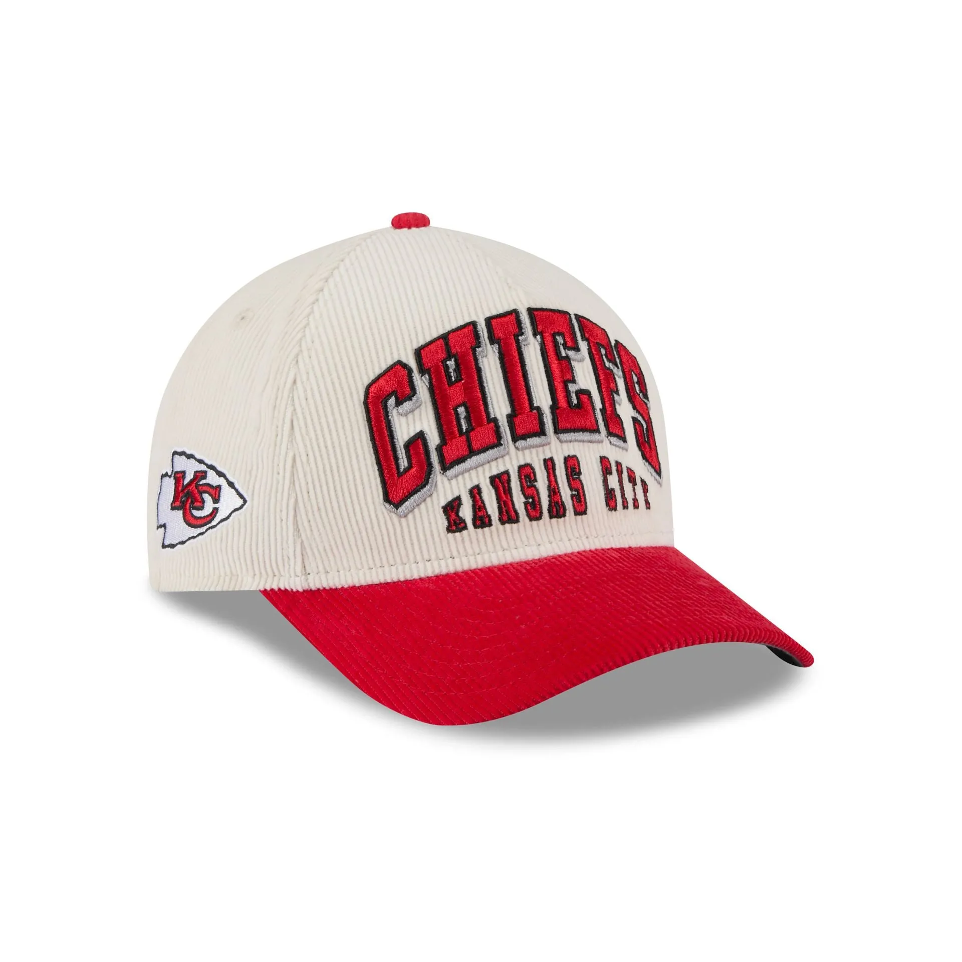 Kansas City Chiefs Stacked Corduroy 9FORTY M-Crown A-Frame Snapback Hat sold by New Era