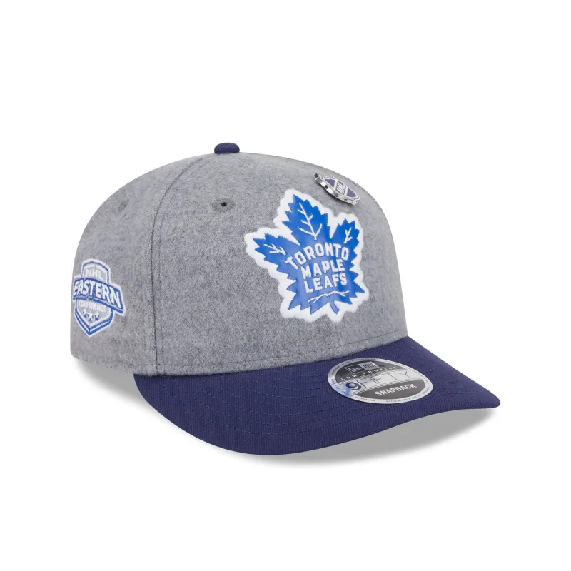 Toronto Maple Leafs Heather Gray Wool Low Profile 9FIFTY Snapback Hat made by New Era