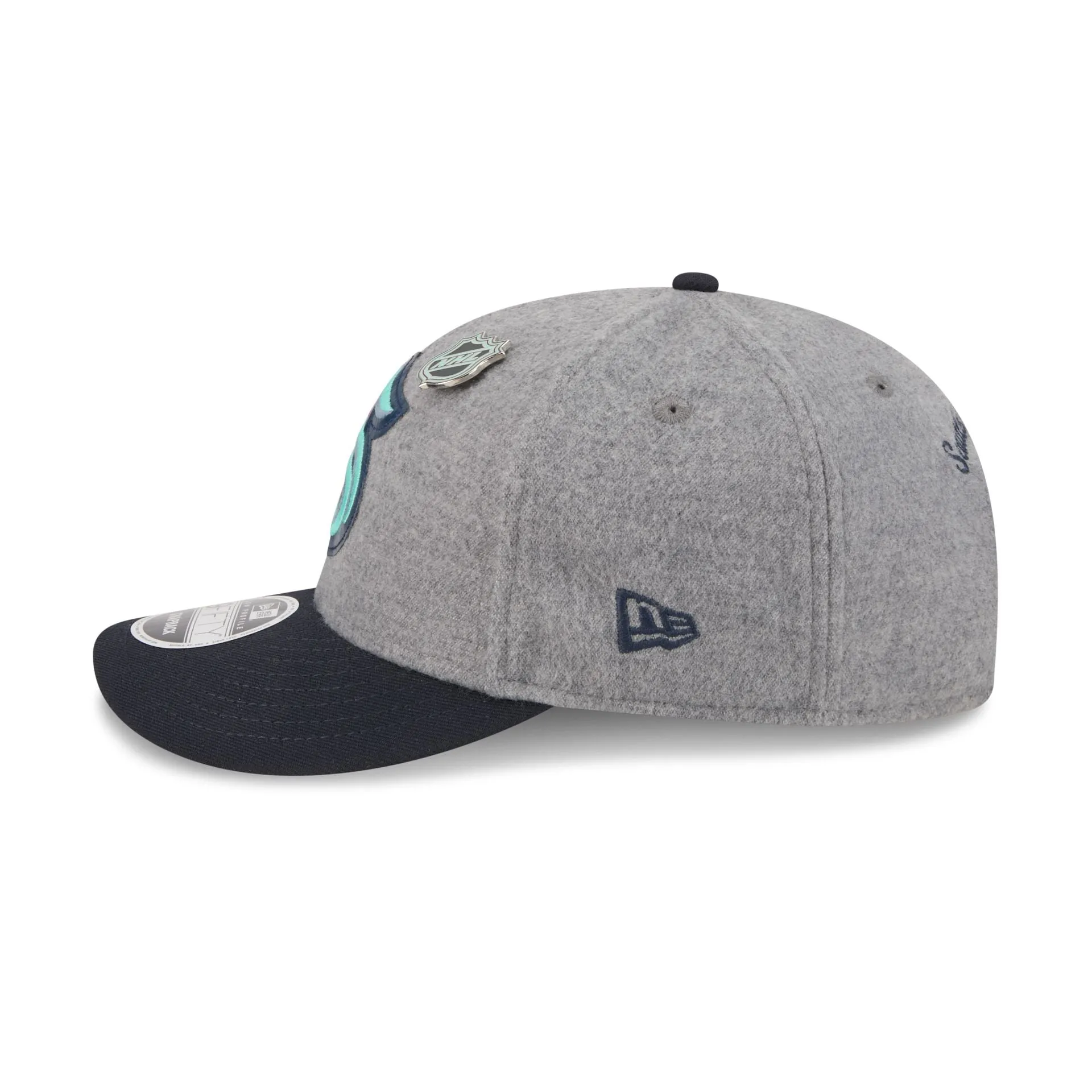 Seattle Kraken Heather Gray Wool Low Profile 9FIFTY Snapback Hat sold by New Era product image thumbnail 5