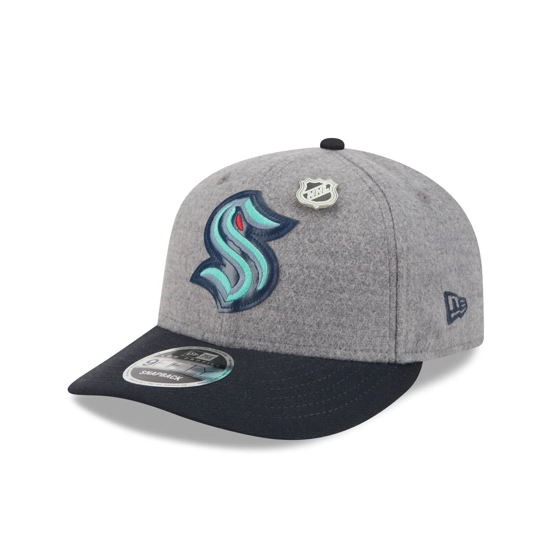 Seattle Kraken Heather Gray Wool Low Profile 9FIFTY Snapback Hat sold by New Era product image thumbnail 3