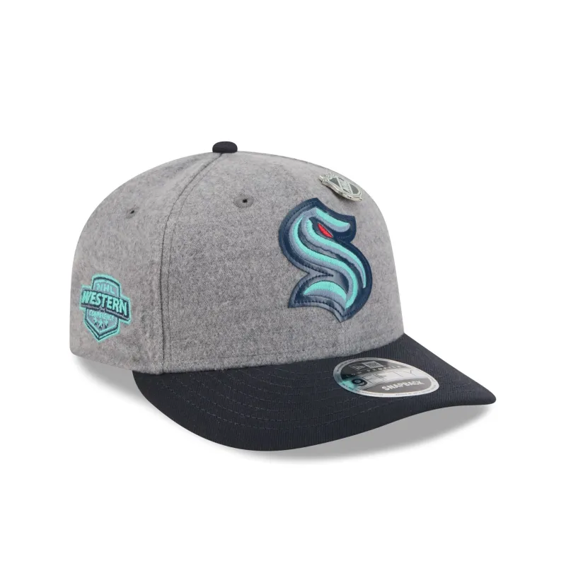 Seattle Kraken Heather Gray Wool Low Profile 9FIFTY Snapback Hat sold by New Era