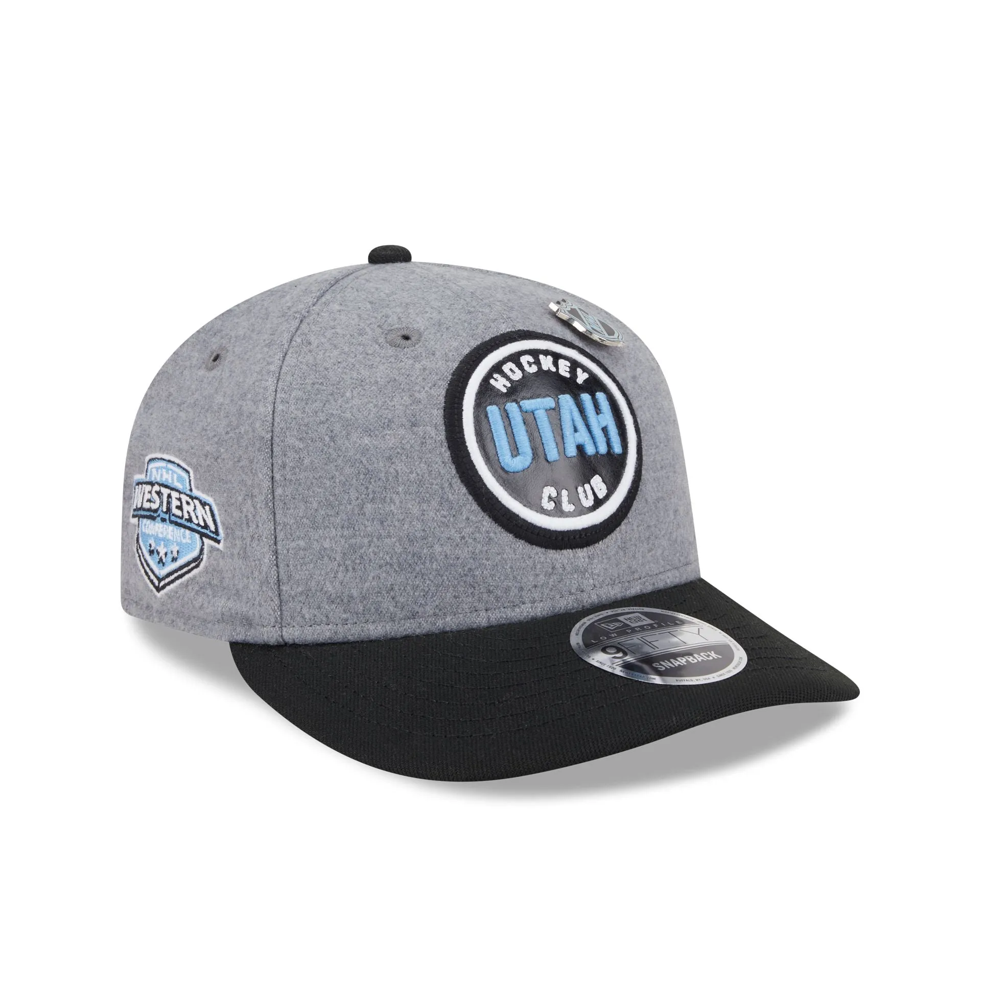 Utah Mammoth Heather Gray Wool Low Profile 9FIFTY Snapback Hat sold by New Era