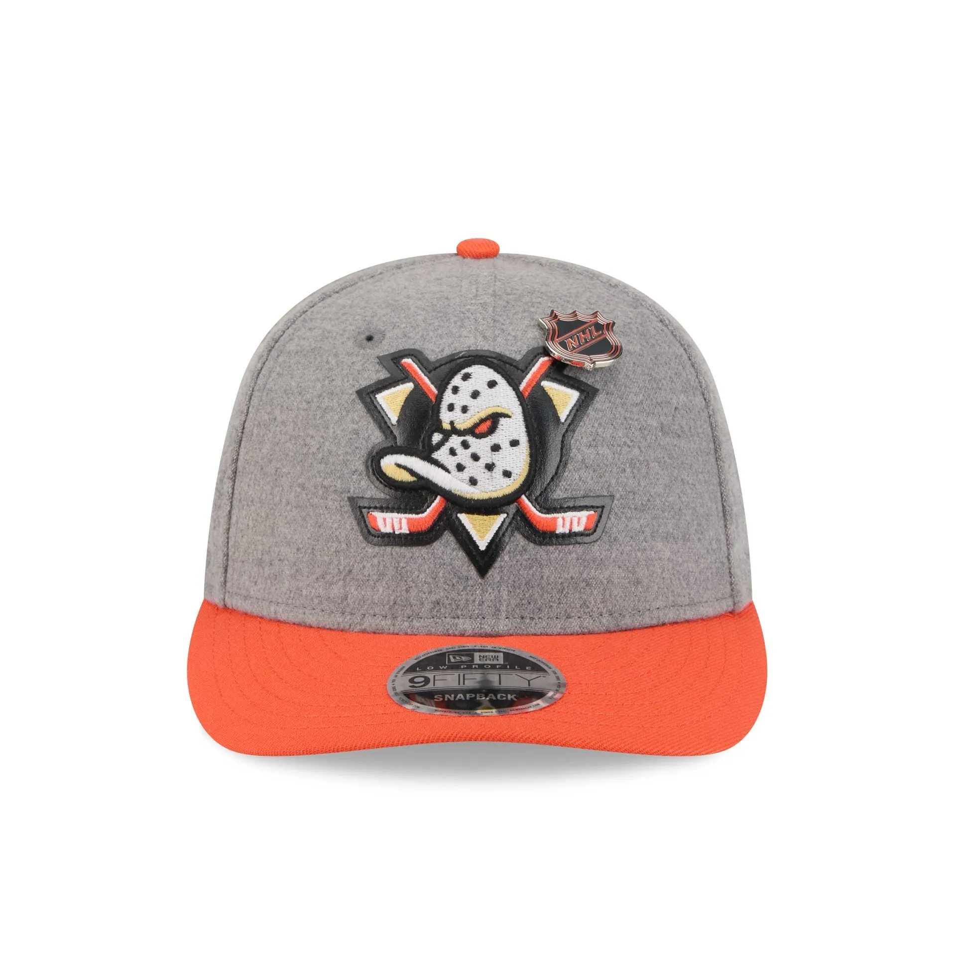 Anaheim Ducks Heather Gray Wool Low Profile 9FIFTY Snapback Hat sold by New Era product image thumbnail 2