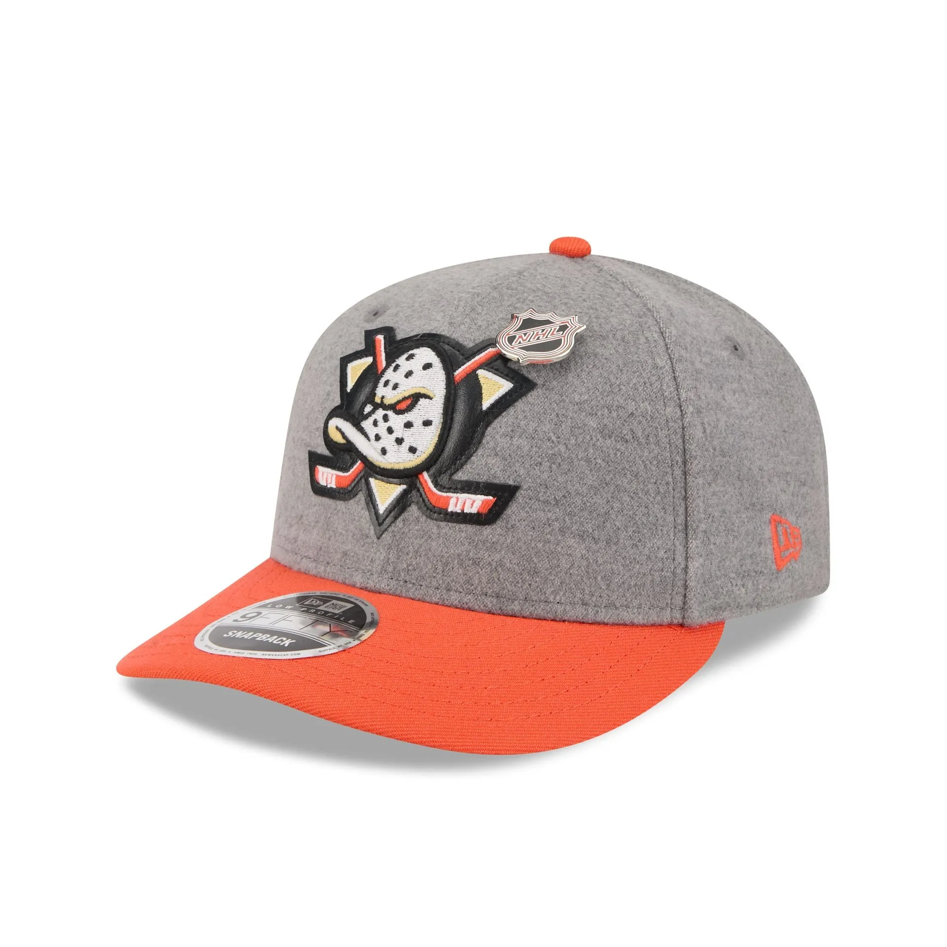 Anaheim Ducks Heather Gray Wool Low Profile 9FIFTY Snapback Hat sold by New Era product image thumbnail 3