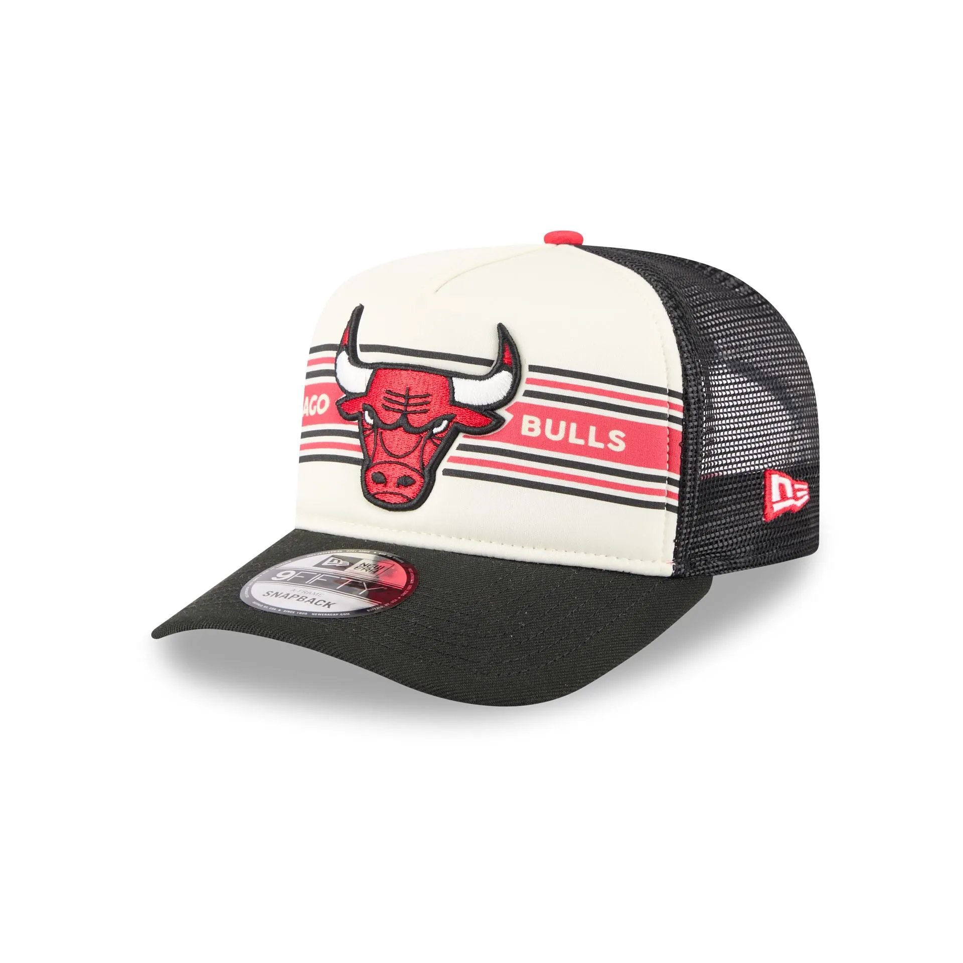 Chicago Bulls Banner 9FIFTY A-Frame Trucker Hat sold by New Era