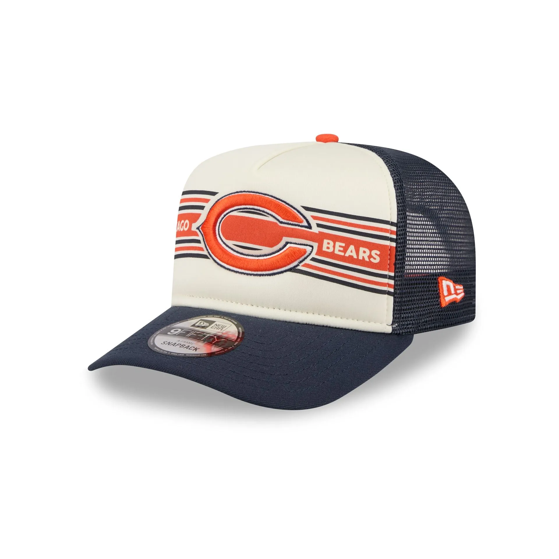 Chicago Bears Banner 9FIFTY A-Frame Trucker Hat sold by New Era