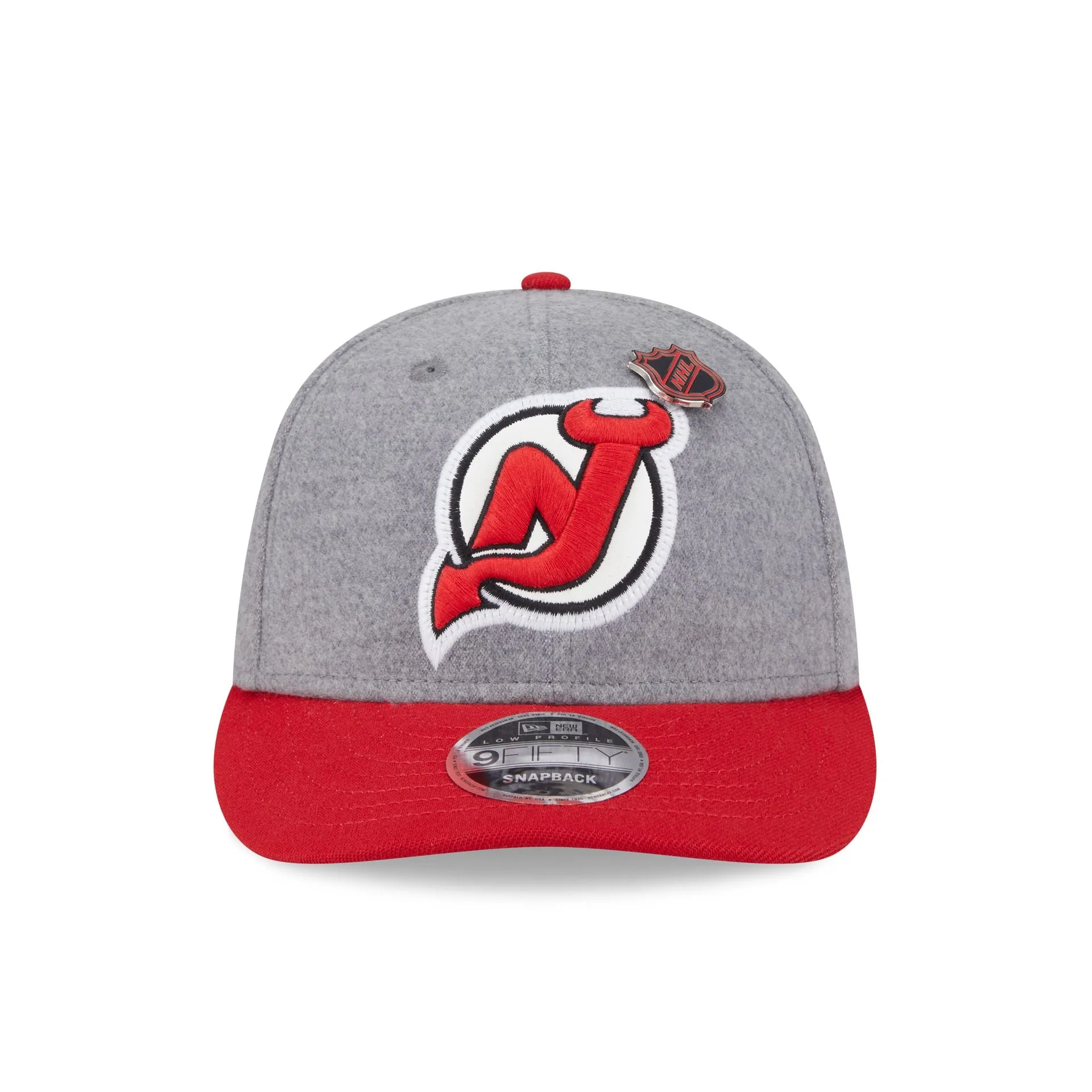 New Jersey Devils Heather Gray Wool Low Profile 9FIFTY Snapback Hat sold by New Era product image thumbnail 2