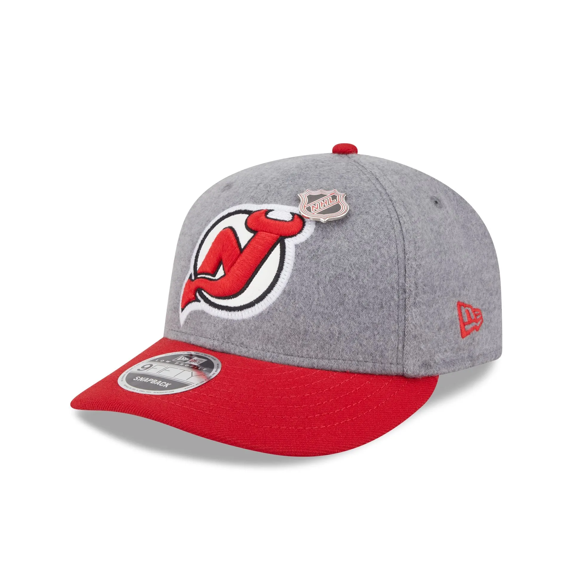 New Jersey Devils Heather Gray Wool Low Profile 9FIFTY Snapback Hat sold by New Era product image thumbnail 3