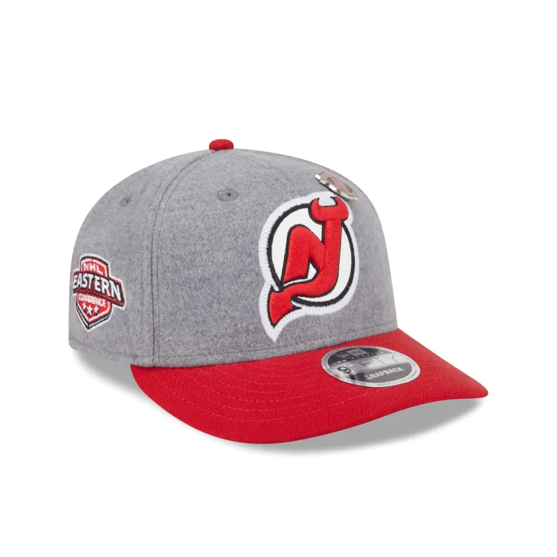 New Jersey Devils Heather Gray Wool Low Profile 9FIFTY Snapback Hat sold by New Era