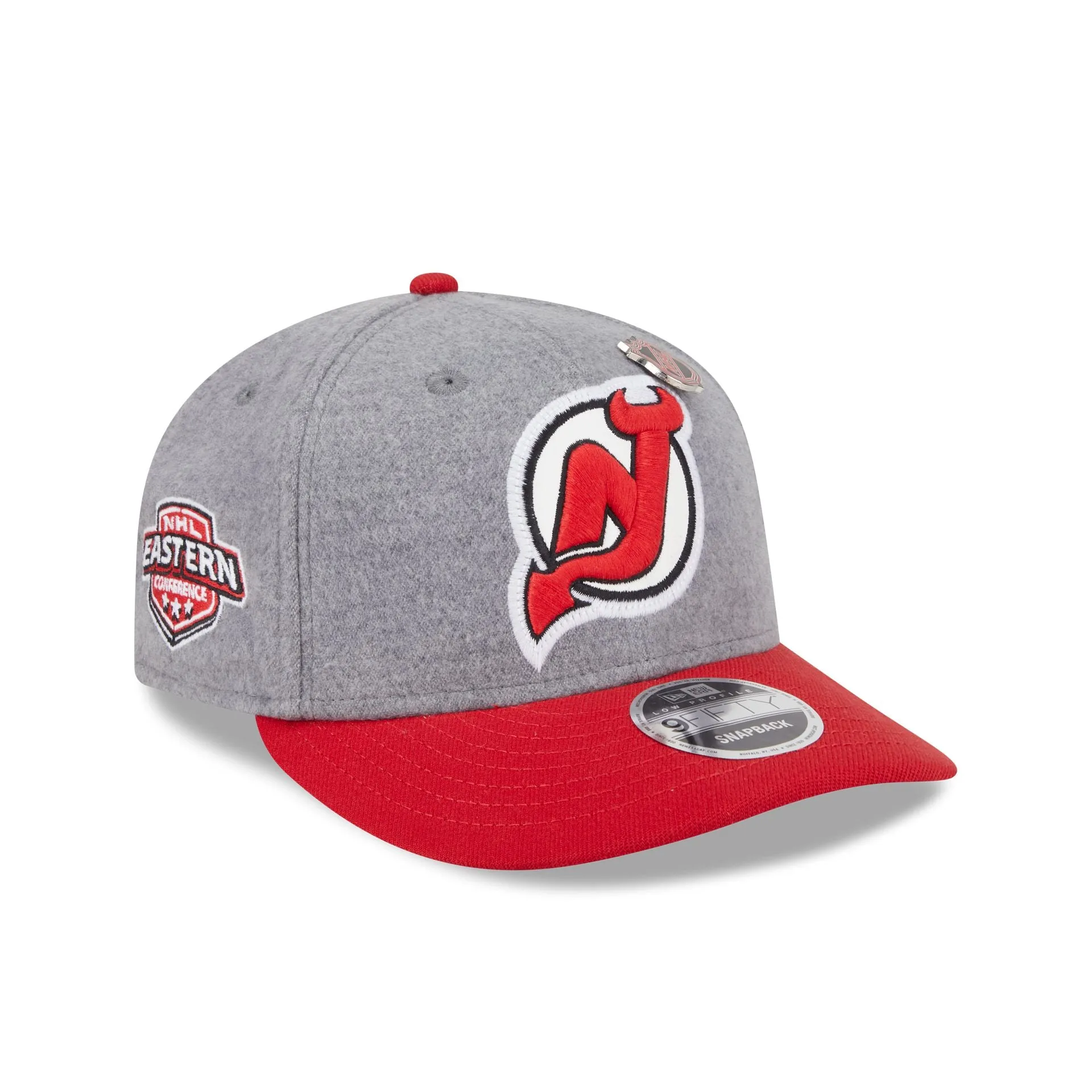 New Jersey Devils Heather Gray Wool Low Profile 9FIFTY Snapback Hat sold by New Era
