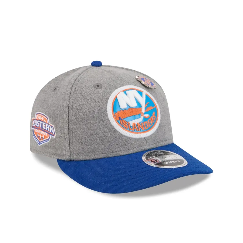 New York Islanders Heather Gray Wool Low Profile 9FIFTY Snapback Hat sold by New Era