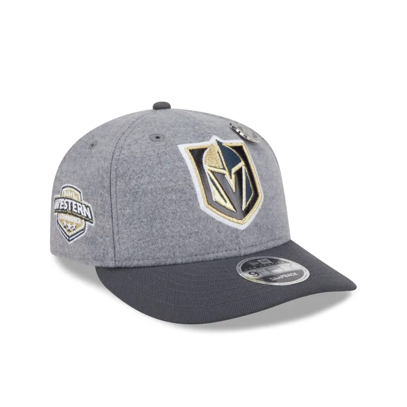 Vegas Golden Knights Heather Gray Wool Low Profile 9FIFTY Snapback Hat sold by New Era