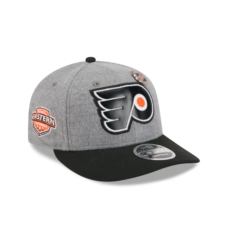 Philadelphia Flyers Heather Gray Wool Low Profile 9FIFTY Snapback Hat made by New Era