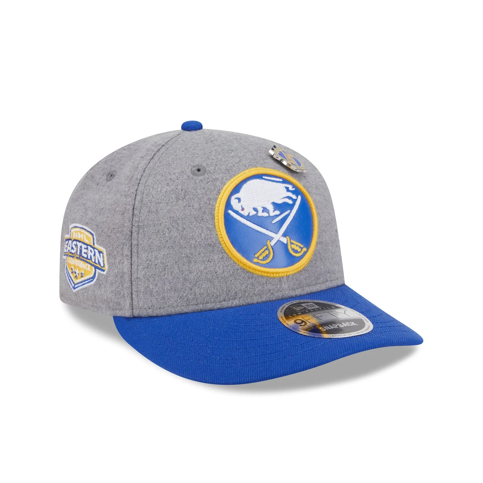 Buffalo Sabres Heather Gray Wool Low Profile 9FIFTY Snapback Hat sold by New Era