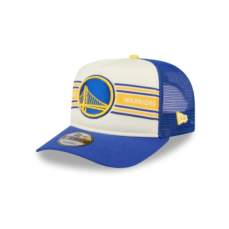 Golden State Warriors Banner 9FIFTY A-Frame Trucker Hat sold by New Era