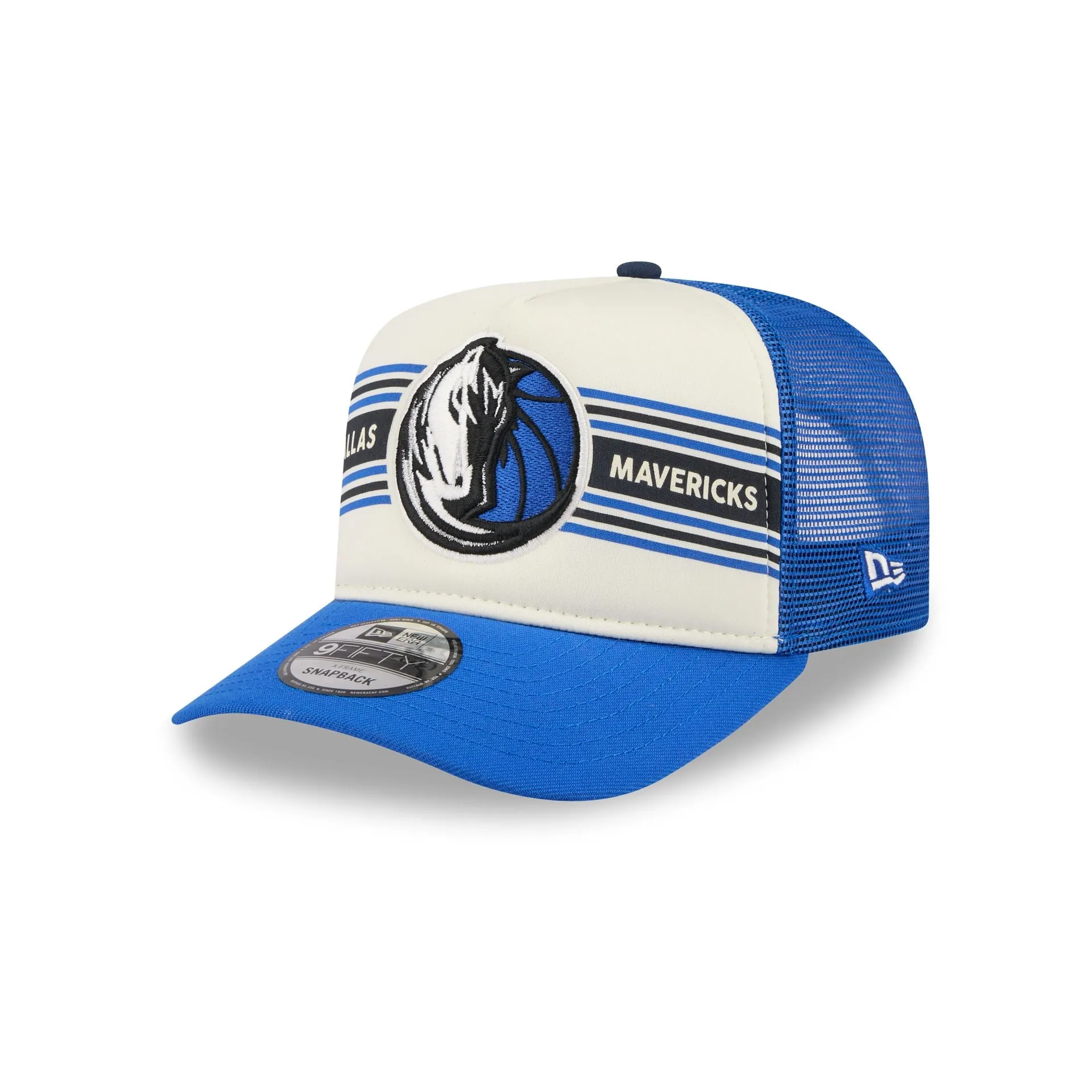 Dallas Mavericks Banner 9FIFTY A-Frame Trucker Hat sold by New Era