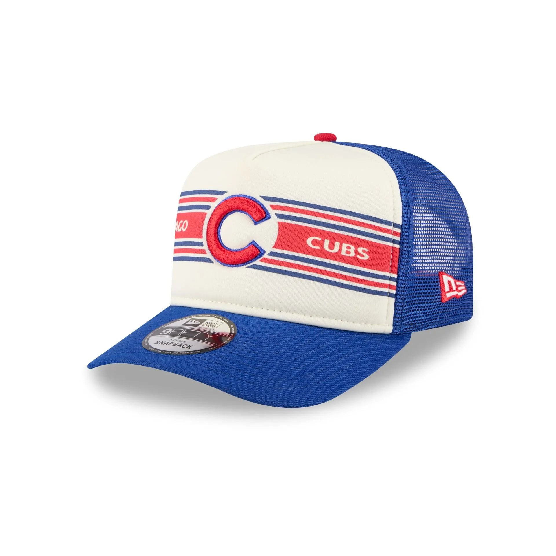 Chicago Cubs Banner 9FIFTY A-Frame Trucker Hat sold by New Era