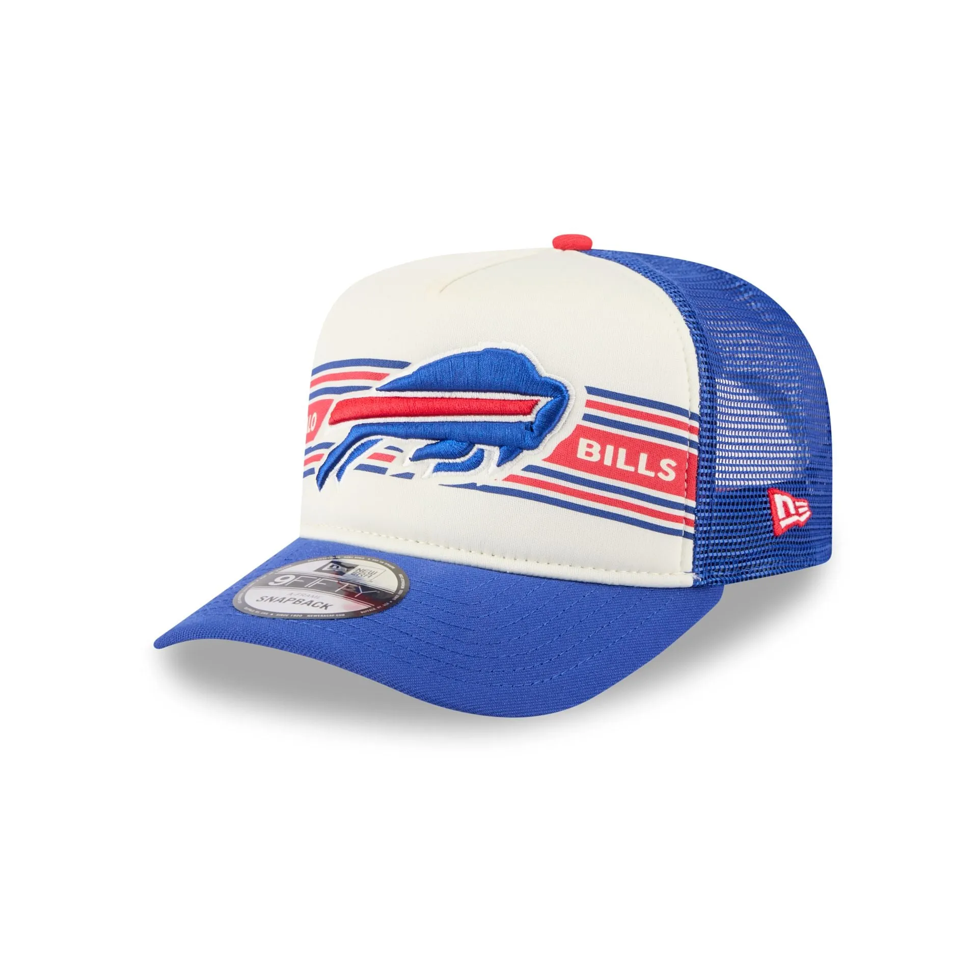 Buffalo Bills Banner 9FIFTY A-Frame Trucker Hat sold by New Era