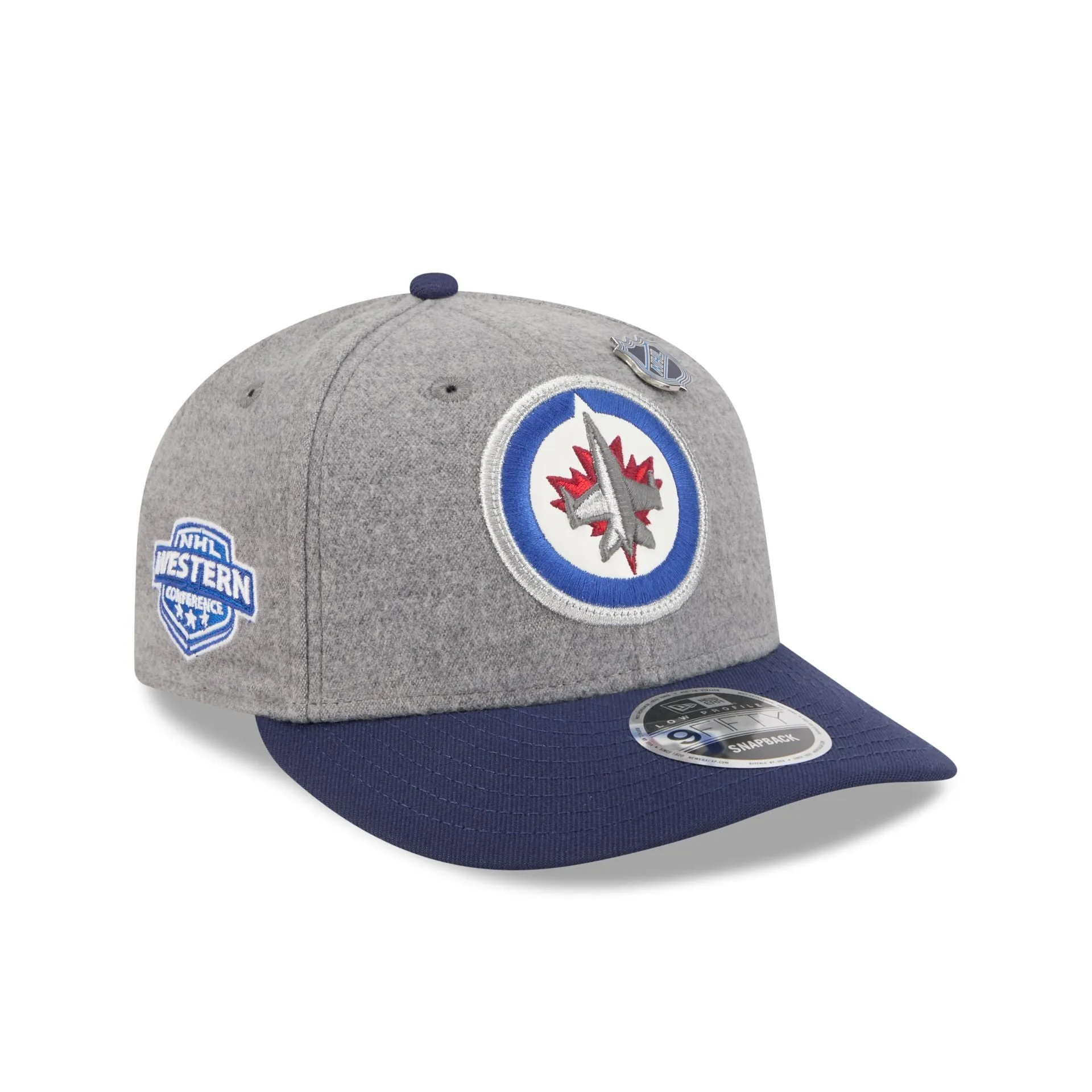 Winnipeg Jets Heather Gray Wool Low Profile 9FIFTY Snapback Hat sold by New Era