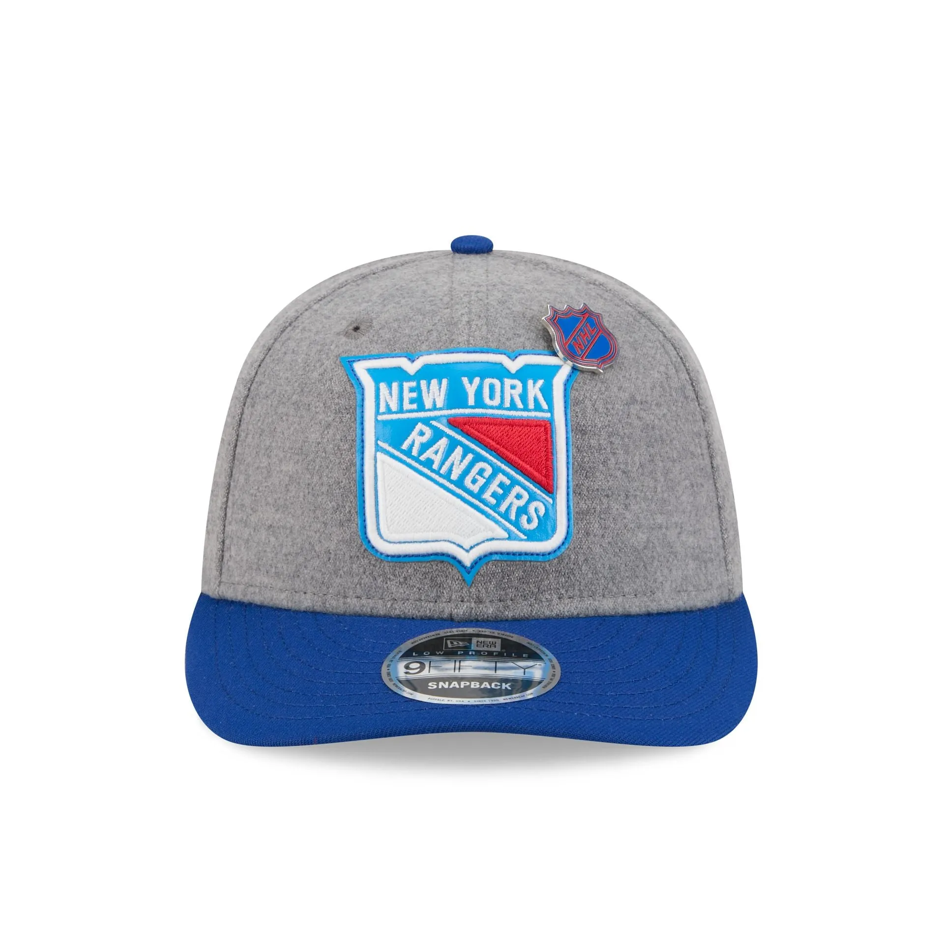 New York Rangers Heather Gray Wool Low Profile 9FIFTY Snapback Hat sold by New Era product image thumbnail 2