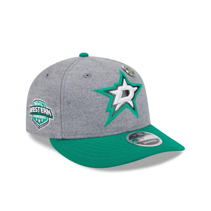 Dallas Stars Heather Gray Wool Low Profile 9FIFTY Snapback Hat made by New Era