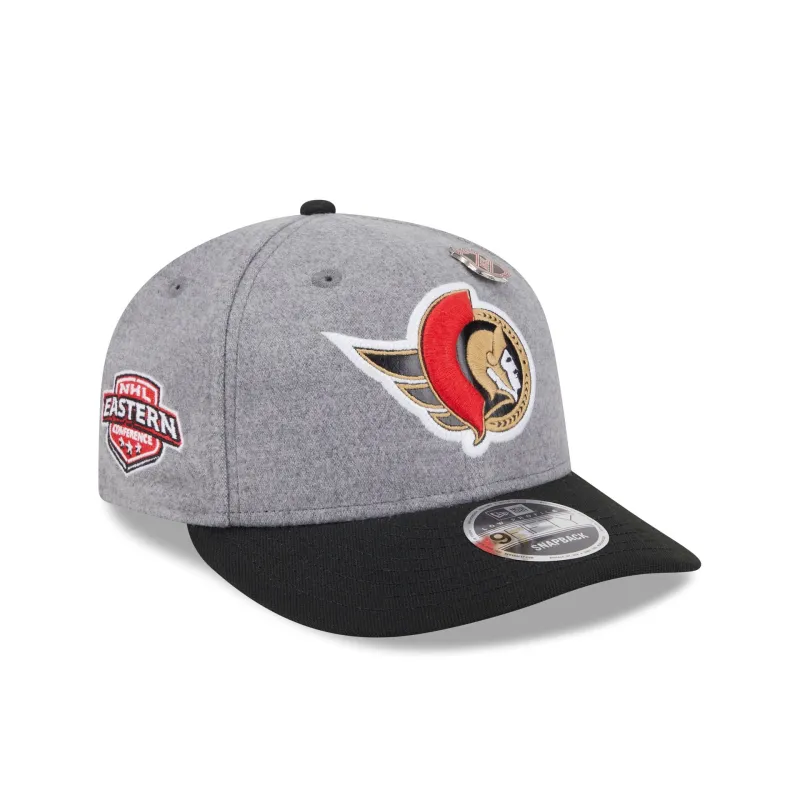 Ottawa Senators Heather Gray Wool Low Profile 9FIFTY Snapback Hat made by New Era