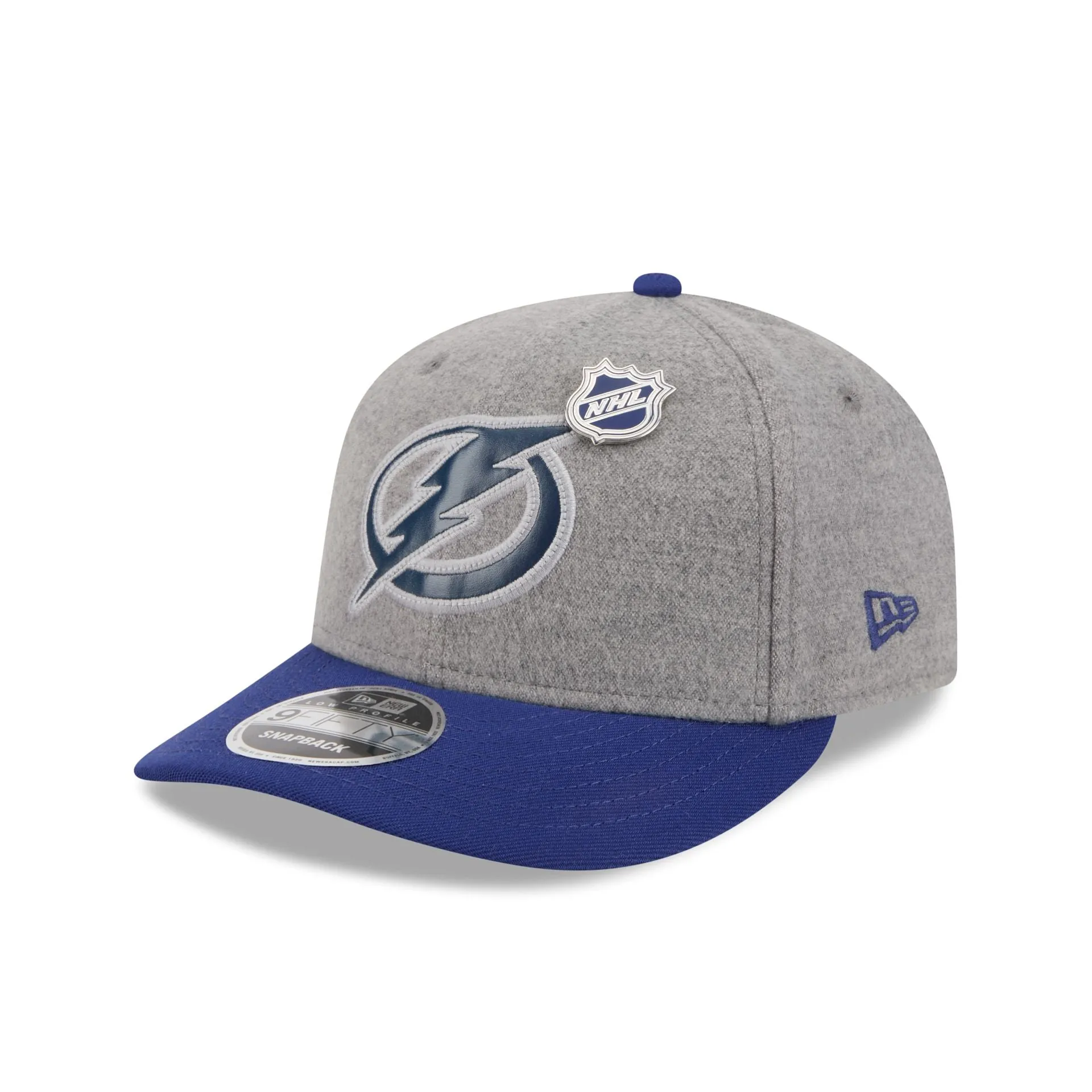 Tampa Bay Lightning Heather Gray Wool Low Profile 9FIFTY Snapback Hat sold by New Era product image thumbnail 3