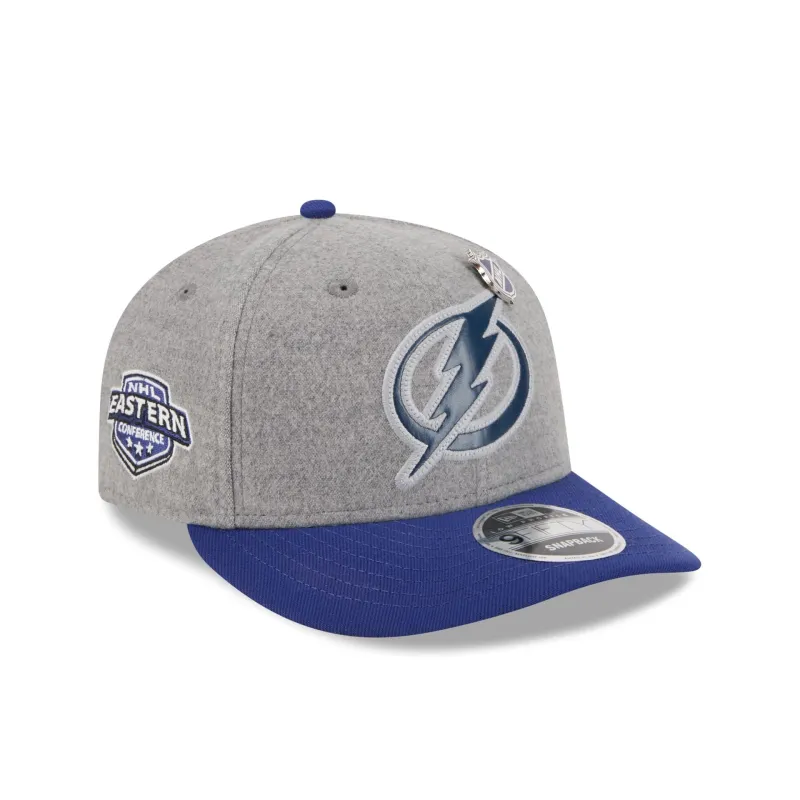 Tampa Bay Lightning Heather Gray Wool Low Profile 9FIFTY Snapback Hat sold by New Era