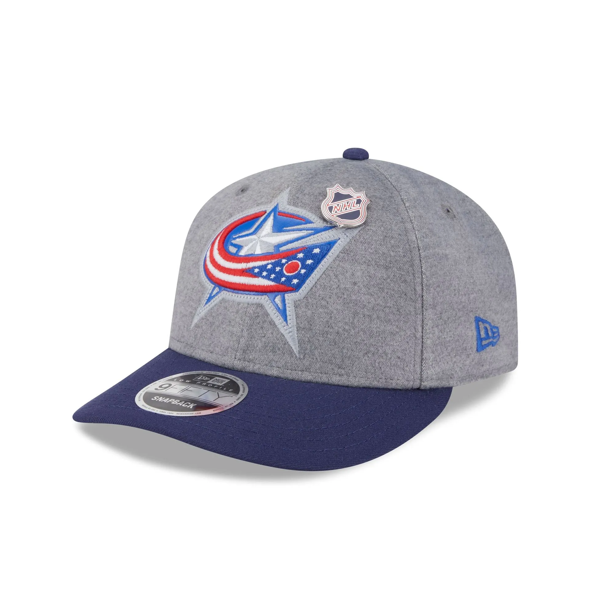 Columbus Blue Jackets Heather Gray Wool Low Profile 9FIFTY Snapback Hat sold by New Era product image thumbnail 3